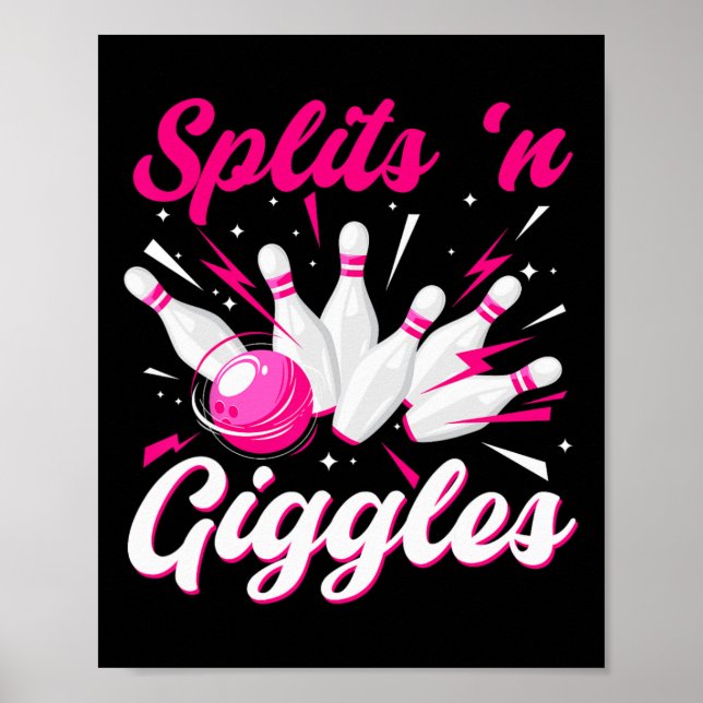 Poster Équipe de bowling Funny Splits n Giggles Joueuse d (Devant)