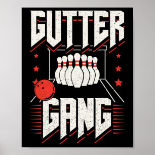 Poster Équipe de bowling pins grève Gutter Gang