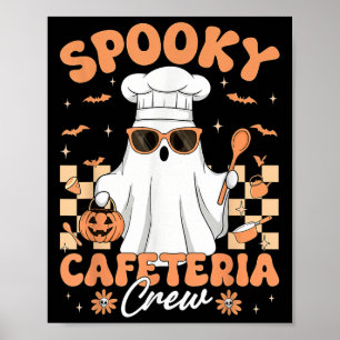 Poster Équipe de cafétéria effrayante Dame du déjeuner d'