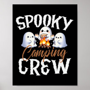 Poster Équipe de camping éffrayante Halloween 2024 Campin