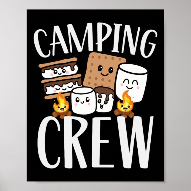 Poster Équipe de camping Smore Feu de camp Groupe Squad É (Devant)