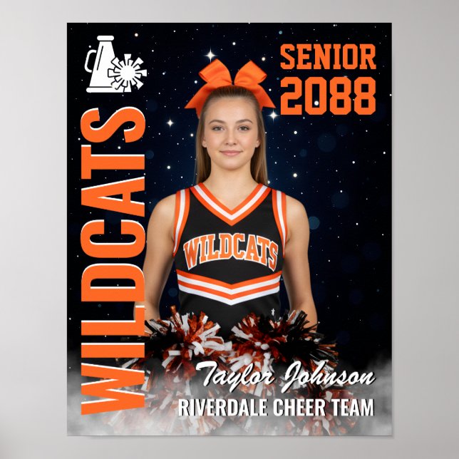 Poster Équipe de Cheerleading Senior, Cheerleader de Nuit (Devant)