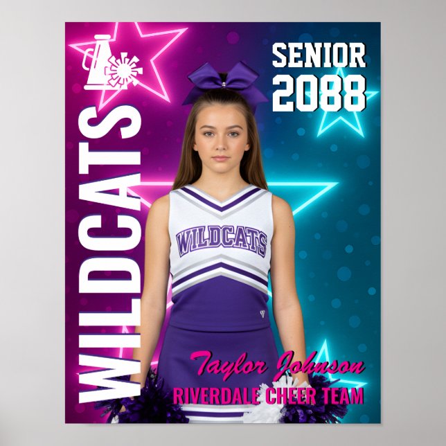 Poster Équipe de cheerleading senior Photo de cheerleadin (Devant)