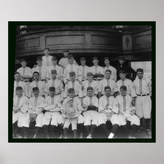 Poster Équipe de Cincinnati Reds de baseball 1910 (Devant)