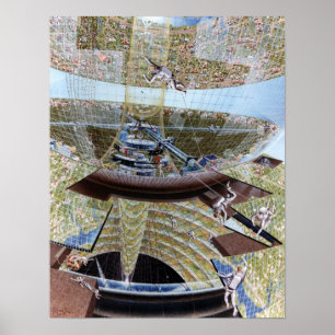 Poster Équipe de construction de la colonie spatiale au t