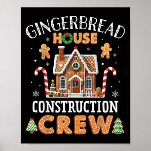 Poster Équipe de construction de maison en pain d'épices 