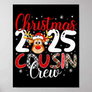 Poster Équipe de cousins de Noël 2025 Pyjama de Noël asso