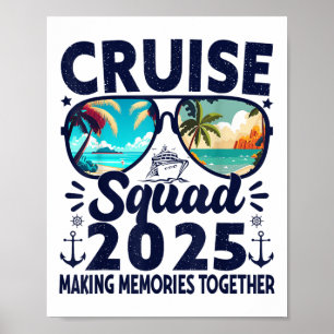 Poster Équipe de croisière 2025 Voyage d'été Groupe de vo
