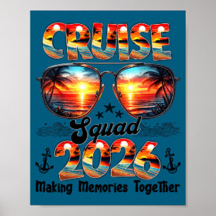Poster Équipe de croisière 2026 famille assortie vacances