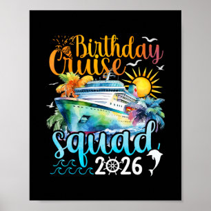 Poster Équipe de croisière d'anniversaire 2026 Croisière
