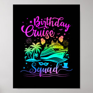 Poster Équipe de croisière d'anniversaire tenue de famill
