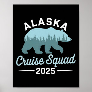 Poster Équipe de croisière en Alaska 2025 Vacances en fam