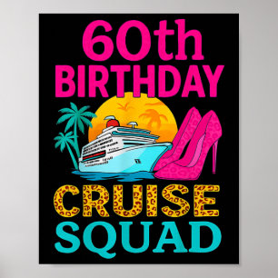 Poster Équipe de croisière pour les 60 ans 60 ans vacance