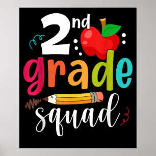 Poster Équipe de deuxième année drôle de retour à l'école
