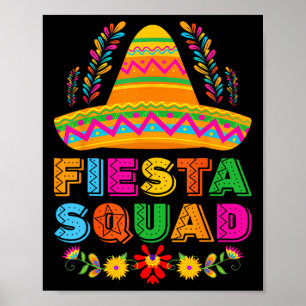 Poster Équipe de Fiesta Tacos Parti mexicain Fiesta Squad