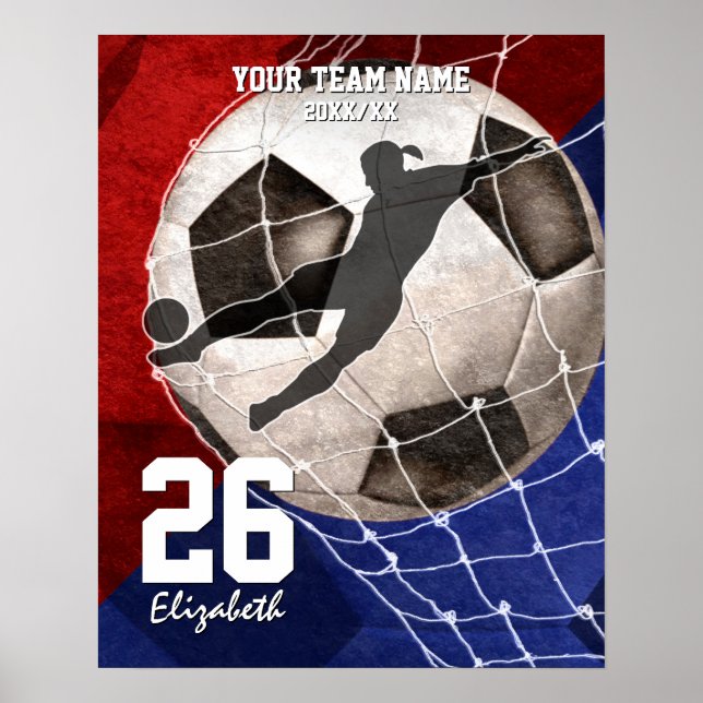 Poster Équipe de football féminin commémorative fin de sa (Devant)
