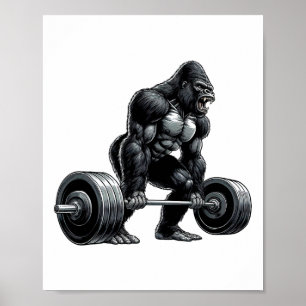 Poster Équipe de gym Fitness Groupe Haltérophilie Gorille