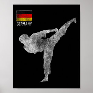 Poster Équipe de karaté arts martiaux Mma kick Allemagne