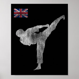 Poster Équipe de karaté arts martiaux Mma kick Angleterre
