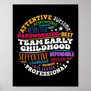 Poster Équipe de la petite enfance Enseignant Ece Retour 