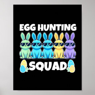 Poster Équipe de lapin de Pâques Humour Jour de chasse au