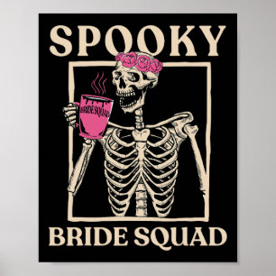 Poster Équipe de mariée effrayante squelette Halloween En