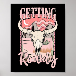 Poster Équipe de mariée qui s'amuse Cowgirl occidentale B