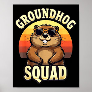 Poster Équipe de marmotte drôle Bonne fête de la marmotte