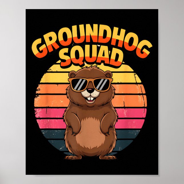 Poster Équipe de marmotte drôle Bonne fête de la marmotte (Devant)