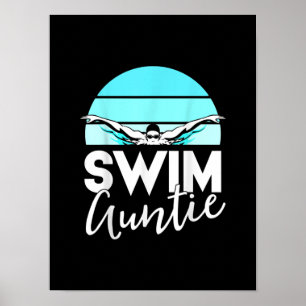 Poster Équipe de natation Tante Tante Nephew nage nage Ca