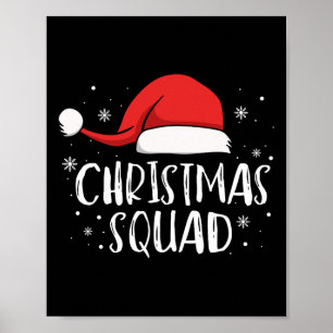 Poster Équipe de Noël Chapeau de Père Noël Rouge Clair Fa