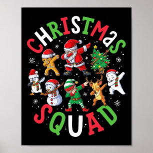 Poster Équipe de Noël Père Noël Dabbing Elf Family Corres