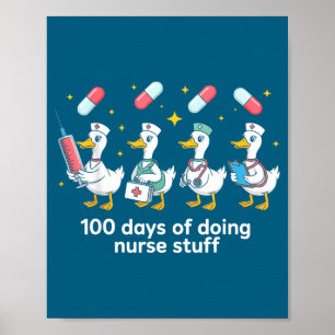 Poster Équipe de Nouvel An Nurse Skeleton 2026 Drôle Er I