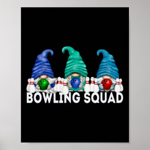 Poster Équipe de quilles de gnome drôle pour famille Bowl