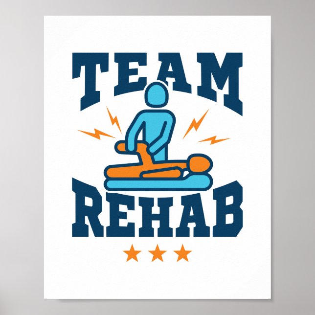 Poster Équipe de réadaptation physiothérapeute Personnel  (Devant)