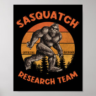 Poster Équipe de recherche Bigfoot Retro Vintage Sasquatc