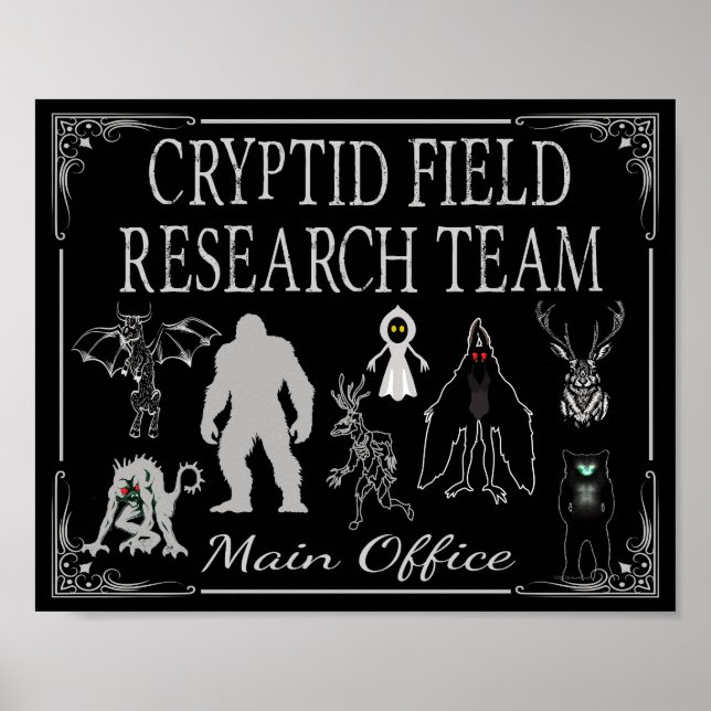 Poster Équipe de recherche sur le terrain Cryptid Bureau  (Devant)