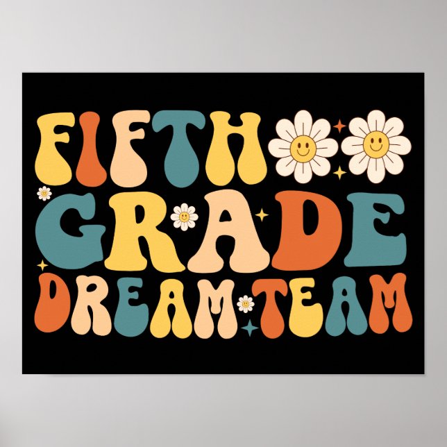 Poster Équipe de rêve de cinquième année Enseignant Étudi (Devant)