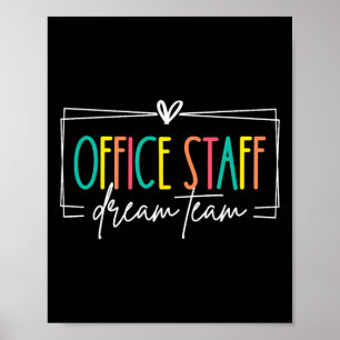 Poster Équipe de rêve du personnel de bureau Secrétaire d
