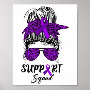 Poster Équipe de soutien Messy Bun Purple Warrier Heimerh