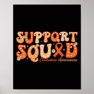 Poster Équipe de soutien Orange Ruban Leucémie Cancer du