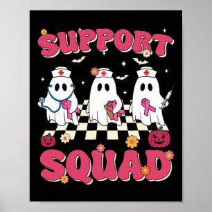 Poster Équipe de soutien Rétro Super infirmière Cancer du