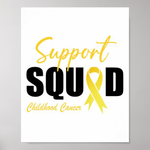 Poster Équipe de soutien Ruban d'or de sensibilisation au