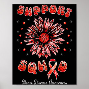 Poster Équipe de soutien Ruban rouge sensibilisation aux
