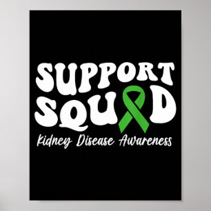 Poster Équipe de soutien Ruban vert Maladie rénale