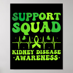 Poster Équipe de soutien Ruban Vert _ Maladie rénale