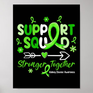 Poster Équipe de soutien super Green Ribbon Maladie rénal