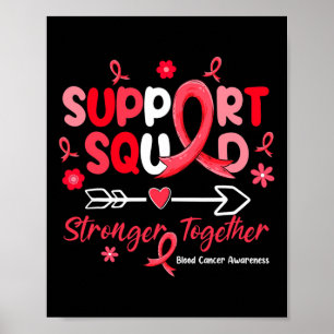 Poster Équipe de soutien super Rouge Ruban Sang Cancer Se