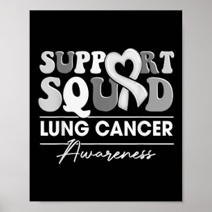 Poster Équipe de soutien super White Ribbon Lung Cancer A