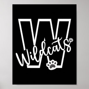 Poster Équipe de sport scolaire Wildcats Esprit de fan de